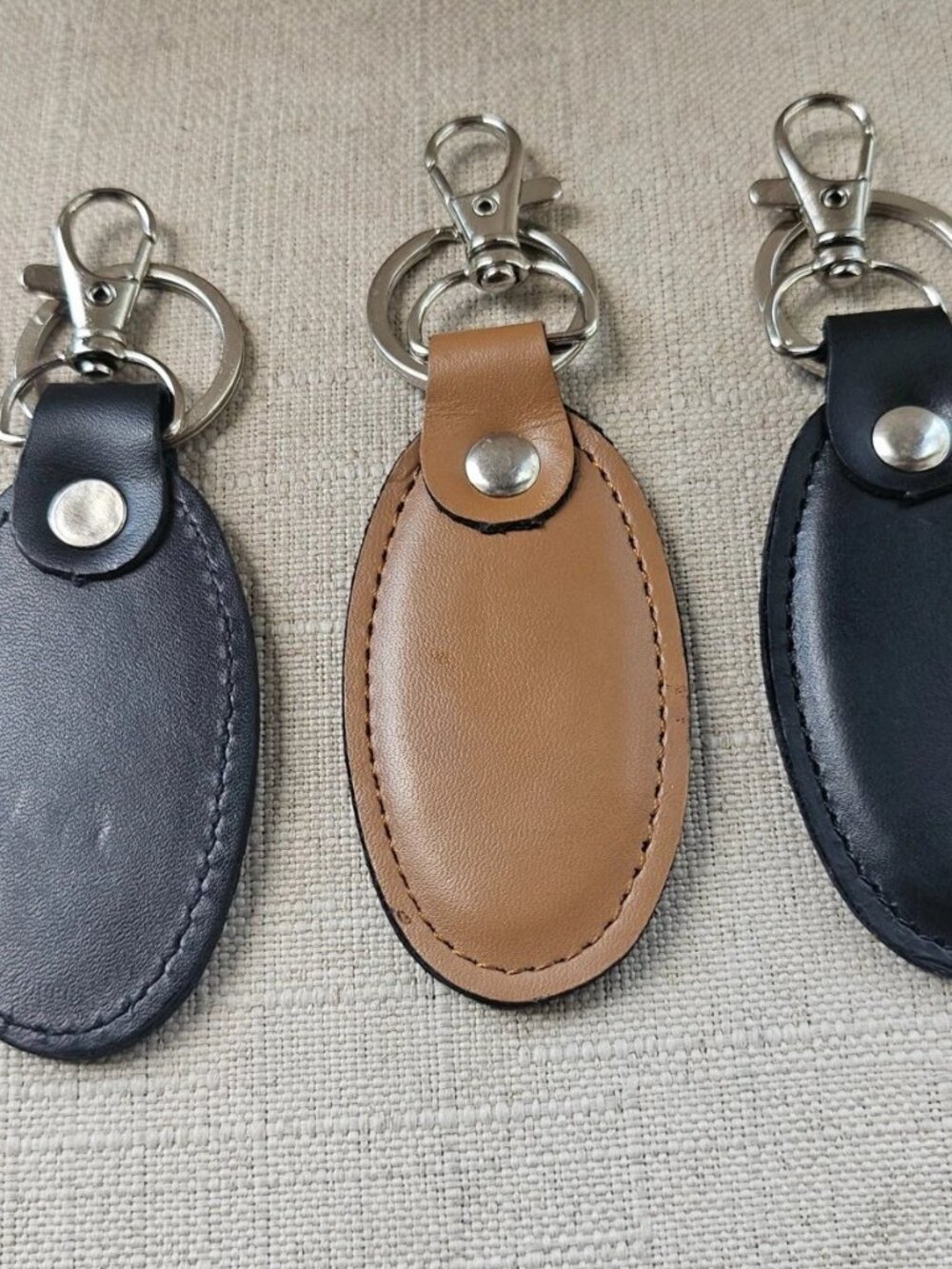 Lot of 3 Keys Holder Genuine Leather keychain Keyring Brown Handmade Key Chain